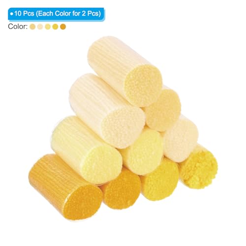 Image of Patikil 10 Rolls Latch Hook Kit, Precut Rugs Yarn, Crochet Colorful for Adults Beginners, Yellow Tone