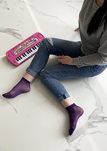 Malva 10 Pairs Women's Ankle High Sheer Socks, Thin Summer Socks, Soft Tight Hosiery With Reinforced Toe (Purple) #TOP4