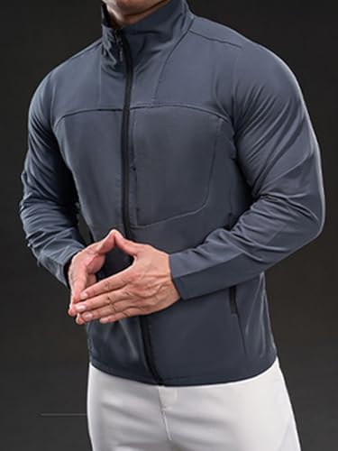Image of Men's Lightweight Softshell Jacket Waterproof Windbreaker Work Jackets Coats Hiking Outdoor with Pockets