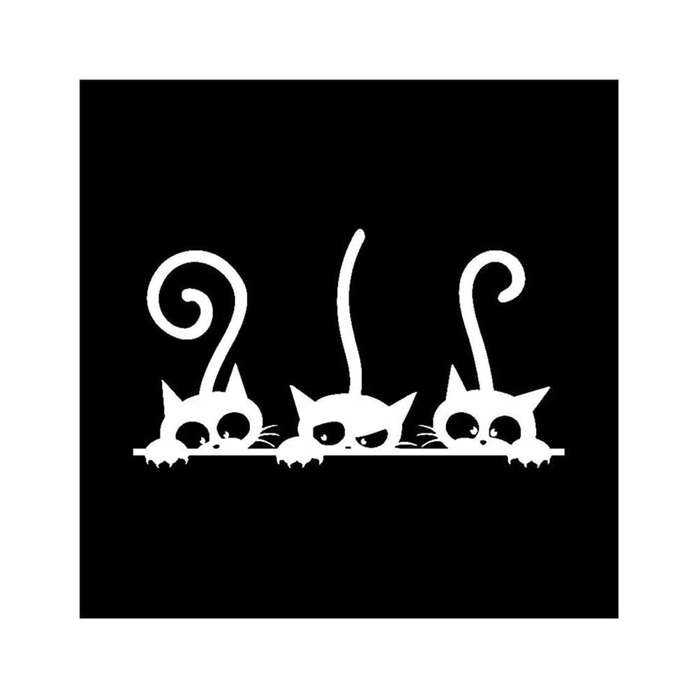Lovely Cats Family Decor Car Sticker Automobiles Exterior Accessories Vinyl Decal(White,15cm x 8.4cm)