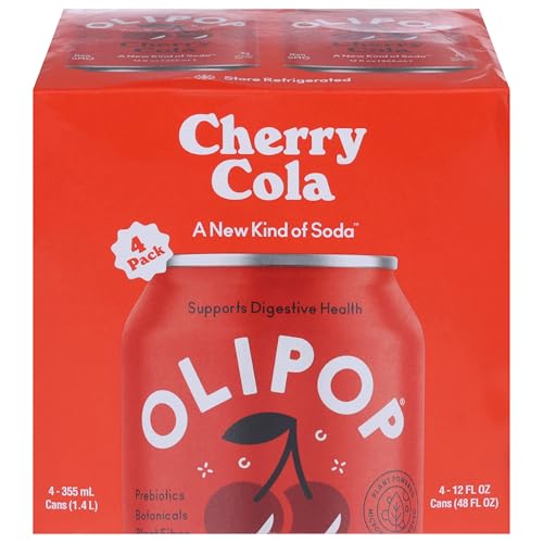 Olipop, Cherry Cola 4 Pack, 48 Fl Oz