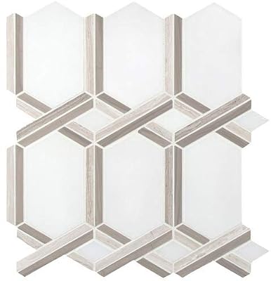 Royal Link 13 in. x 11.81 in. x 10mm Polished Marble Mesh-Mounted Mosaic Tile - 5 Pack Set - 5 Sheets (5.35 sqft)