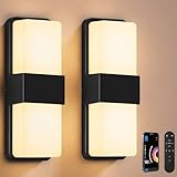 FILIYANO Outdoor Wall Lights, RGBCW Smart LED Lamp, Color Changing Front Door Sconce, Porch Lights Outdoor Light Fixture,12in Exterior Wall Sconces, Remote & Wi-Fi Control, IP65 Waterproof, 2 Pack