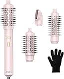 Rotating Blow Dryer Brush,3 in 1 Rotating Hair Dryer Brush Spinning with Detachable Brush(2' & 1.5'),3 Heats and 2 Speeds Spin Hot Air Brush for Curl,Straight