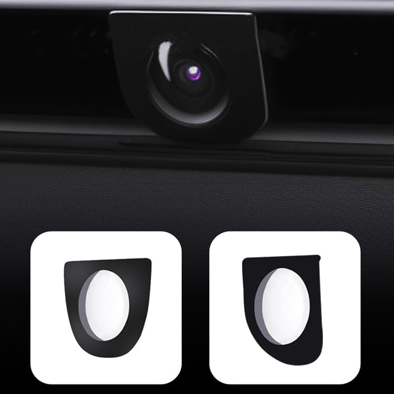 2pcs Front & Rear Camera Protective Lens Guard Cover Compatible with Tesla Model Y Juniper 2025–2026, Spherical PC Bumper Camera Protector Case