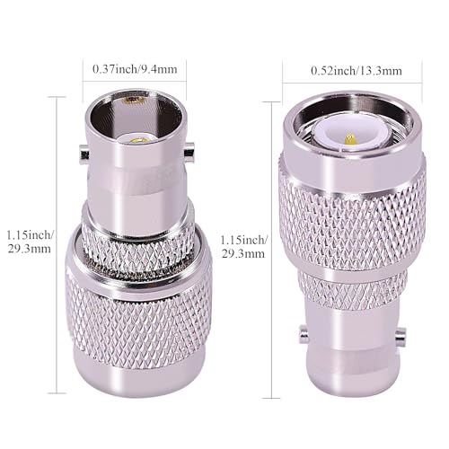 CNARIO 2PCS Adaptador BNC Hembra a TNC Macho coaxial miniatura 3