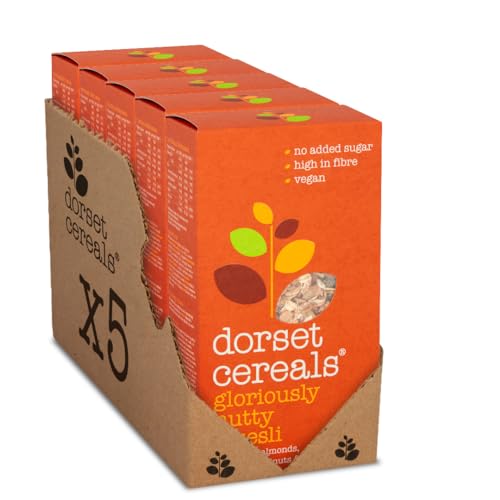DORSET - Dorset Cereals Gloriously Nutty Muesli - No Added Sugar Breakfast Cereal - Made with Almonds, Cashews, Hazelnuts and Brazil nuts - Vegan and Naturally High Fibre Cereal - 500g (Pack of 5 x 500g) - -24%