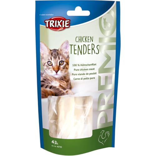 TRIXIE Katzensnack Hühnerbrust, dampfgegart - leckere Katzenleckerlis mit Huhn - reich an Proteinen, 70g - 42735