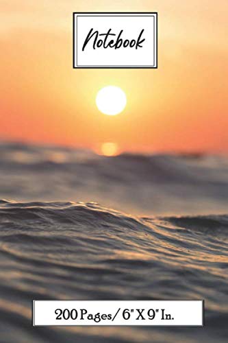 Ocean sunrise: Notebook, Wide lined Notebook Journal,Beautiful ocean sunrise - 200 pages (6" x 9" inches)