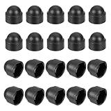 uxcell Nut Protection Cap, 20Pcs M12x19x23mm - Plastic Hexagonal Screw Protection Cap, Dome Acorn Hex Head Bolt Covers, Waterproof Decorative Cap (Black)