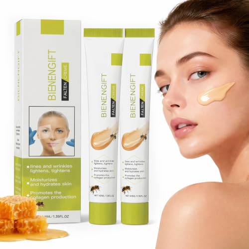 2 * 40g Crema con Veneno de Abeja 2PCS, Antiarrugas Reafirmante e Hidratante Facial y Cuello, Nutritiva y Suave,Cuidado Intensivo para Piel Seca,Mixta y Normal,Lifting Natural