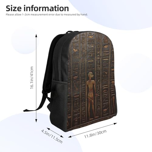 Travel Laptop Backpack For Women Men,Waterproof Lightweight Cute Backpack Ancient Egyptian Hieroglyph Casual Daypack2