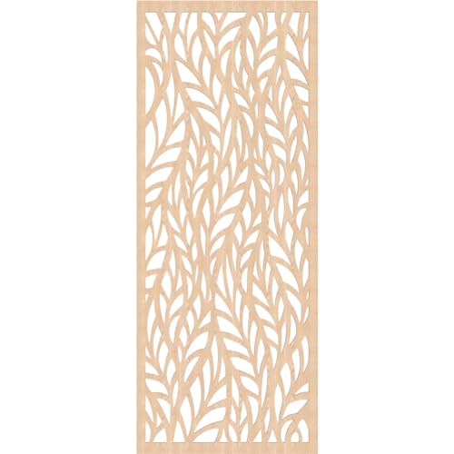 Image of Ortonville Decorative Pierced Fretwork Wood Wall Panels, 37 3 /8 inchW x 94 3 /8 inchH x 3 /8 inchT, Red Oak