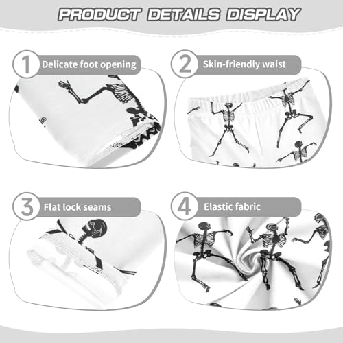 ZZKKO Girls Leggings Dancing of Skeletons Toddler Girls Clothes Leggings for Girls Toddler Girls Leggings 3-4T3