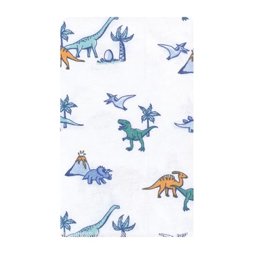 Image of Hudson Baby Unisex Baby Cotton Poly Flannel Burp Cloths, Pastel Dino 10 Pack, One Size