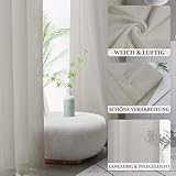 CUCRAF Transparente Gardinen mit ösen Vorhänge Wohnzimmer & Schlafzimmer, H245 x B140cm 2er Set Transluzente Vorhänge Hellgrau, Unifarbene Pflegeleichte und Knitterfreie Vorhänge in Leinenoptik