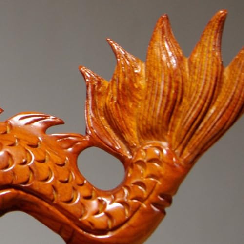 Estatua de Dragón Feng Shui de Madera 4 pulgadas miniatura 4
