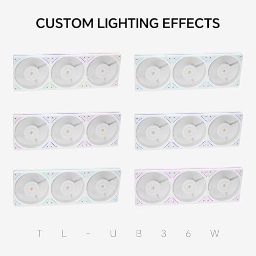 Image of Thermalright TL-UB36W 360mm Single-Frame PC Cooling Case Fans - PWM 2150 RPM Speed | ARGB Lighting | 207CFM Airflow | Single Modular Cable, for Chassis & Liquid Cooler (White)