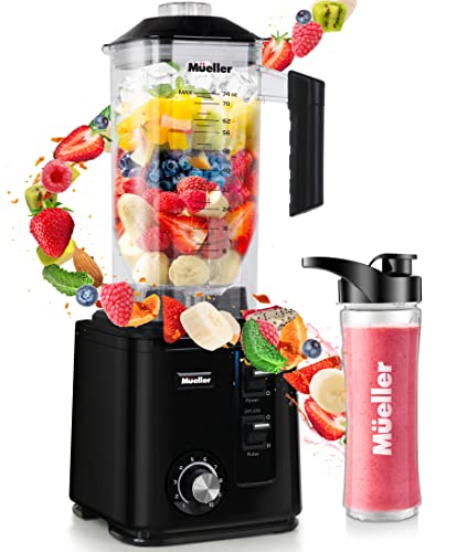 Mueller Durablend, 10-Speed 3.0Hp Professional Series Blender - Pulse Mode And Ice Crushing Powerful Motor, Smoothie Blender, 74 Oz, 6 Stainless Steel Blades, Blend, Chop, Grind, With Smoothie Bottle #TOP9