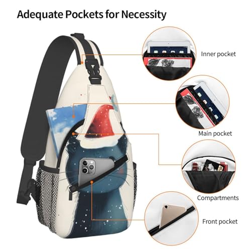 Bolso bandolera con estampado de gatos divertido para hombres y mujeres miniatura 4