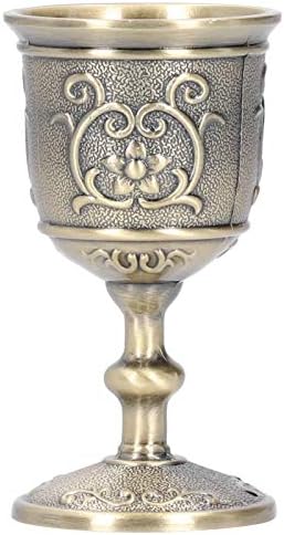 Royal Chalice Chalice European Liquor Cup Vintage Wine Cup Bronze Metal for Party Wedding(Small)