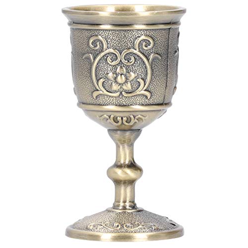 SALUTUYA Verres de gobelet à vin, Archaize Coupe de vin en résine en Acier Inoxydable - Superbe calice de vin Vintage médiéval Luxueux Unique Coupe d'alcool en métal(Small)