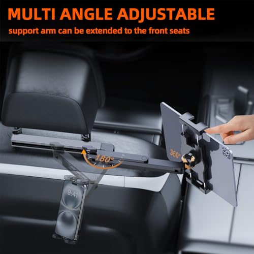 Soporte telescópico de tablet para coche con base triangular ajustable de silicona 5