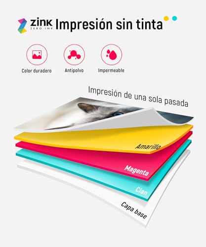 Miniatura 4 de Liene Pearl K100 Mini Impresora Fotográfica Instantánea, Bluetooth Impresora Movil Portatil Con 50 Zink Papeles Fotográfico Adhesivos, 2x3, Para Ios Android Smartphone, Blanco