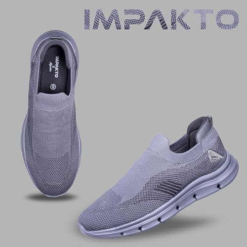 Image of Impakto FlexiSock Men's Walking Shoes | Lightweight & Breathable Casual Shoes | Slip-in Fit System for Hassle-Free Wear | Padded Insole | Anti-Skid EVA Outsole | Perfect for Casual Outfit