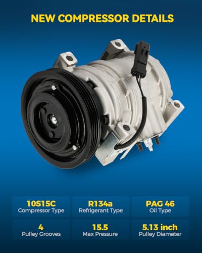 Image of PHILTOP 78399 Air Conditioner AC Compressor with Clutch for Chrysler PT Cruiser 2010, 2001-2009 2.4L, 2003-2008 2.4T