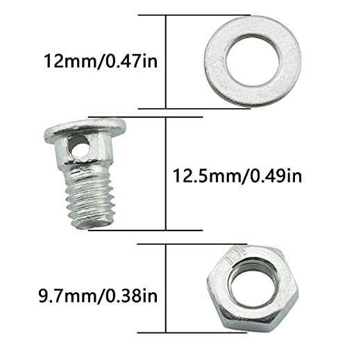Zrm&E 8Pcs Brake Cable Regulator Clamp Lock Screw Bolt Locking Screw With Nuts And Washers For Bicycle Power Bike Mountain Bike Brake Line 26 Sliver #TOP1
