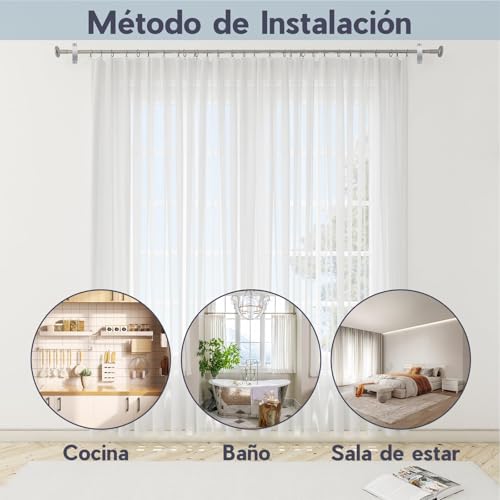 Miniatura 7 de Borisca 4 Pcs Engrosamiento Soporte Para Barra Cortina Con 8 Juegos Accesorios Montaje Soporte Barra Cortina Techo Aleación De Aluminio Cortina Soportes Diámetro 25-28mm Para Hogar Dormitorio Oficina