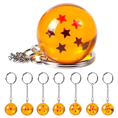 FAMU Land LLavero Bola de Dragon. 7 Unidades. Regalos Cumpleaños Niños Colegio. Detalles Dragon Ball. Regalitos Invitados. Navidad. Aniversario. Comunion. Fiestas infantiles. Keychain.