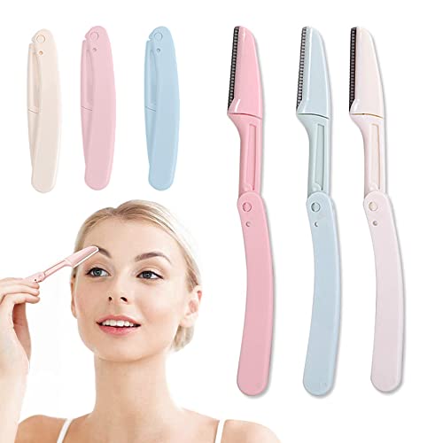 6 Pcs Portable Eyebrow Shaper Razorï¼ŒFacial Eyebrow Shaver Hair Trimmer Tool, Practical Eyebrow, Face and Peach Fuzz Hair Removal Razors Eyebrow Razor for Women Men