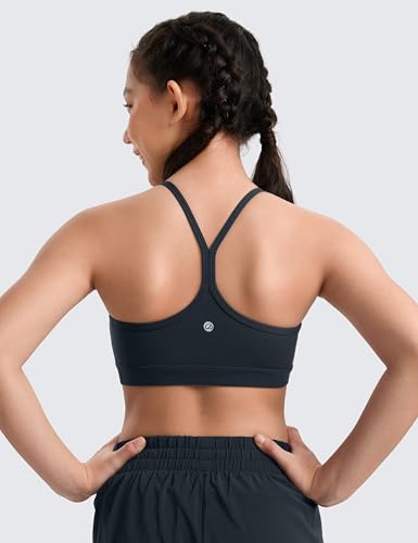 Image of CRZ YOGA Girls Butterluxe Y Back Sports Bra | Light Support, Removable Pads, Yoga, Athletic, Extremely Soft, Scoop Neck, Spaghetti Straps, for Teen