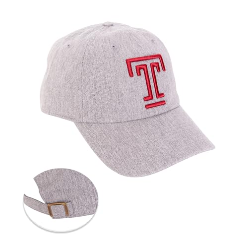 Desert Cactus Temple University Baseball Hat TU Owls Brimmed Embroidered Hats Cap Adjustable Cloth Strap Adult (Style D) Grey