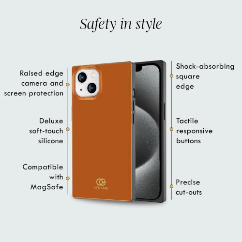 Image of COCOMII Rectangle for iPhone 15 Case, Glossy Cognac