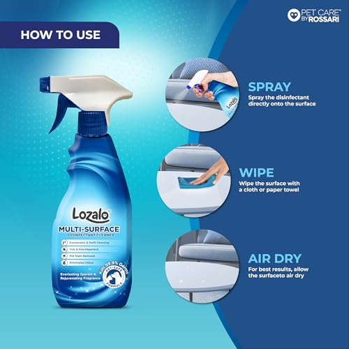 Image of Lozalo Multi-Surface Disinfectant Cleaner Spray for Pet-Friendly Homes 500 ML|Remove Pet Messes Such as Vomit, Urine, Feces Works on Multi-Surface |Effective on Glass, Wood, Plastic, Kitchen Surfaces