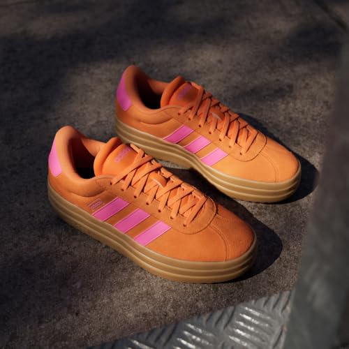 Image of adidas Womens Vl Court Bold Lace Up Sneakers Shoes Casual - Pink