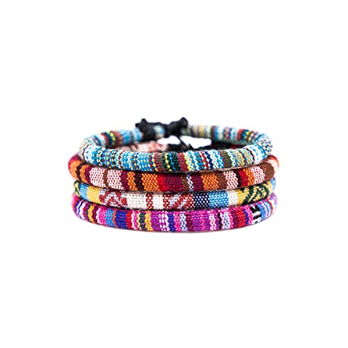 Made by Nami Tobilleras Surferas Mujer y Hombre   Tobillera Fina Estilo Boho Hippie   Accesorios Festivales y Playa   Hechos a Mano   Resistente al Agua y Ajustable (Juego de 4)