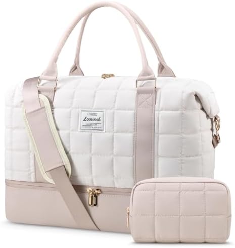 LOVEVOOK Reisetasche Damen, Leicht Weekender Handgepäck Tasche Kliniktasche | Puffer Geburt Kliniktasche Krankenhaustasche mit Schuhfach & Nassfach, Travel Bag Sporttasche für Flug