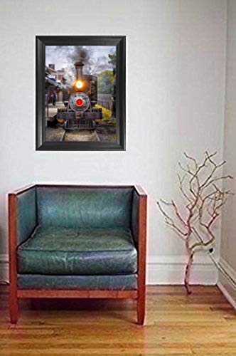 Train 3D Poster Wall Art Decor Framed Print | 12X16 Inches | Vintage Steam Engine Locomotive & Train Enthusiast Lenticular Posters & Pictures #TOP1