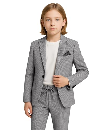 Costume 2 pièces gris pied-de-poule garçon 3-12 ans
