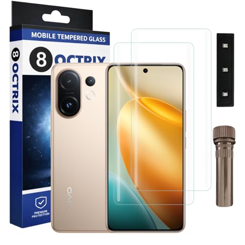 Image of Curved UV Tempered Glass Screen Protector for Vivo T4 Pro | Transparent | Pack of 2 | Full Screen Coverage with UV Installation Kit