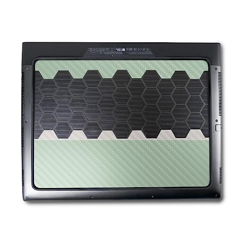 Image of MightySkins Carbon Fiber Skin Compatible with Alienware M18 R1 (2023) Full Wrap Kit - Mint Stripes | Protective, Durable Textured Carbon Fiber Finish | Easy to Apply & Change Styles | Made in The USA
