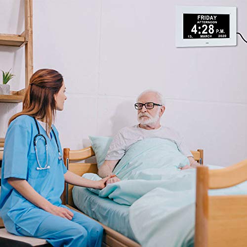 Johnziny 7 Inch Digital Clock With Date Day Of Week-12 Alarm Options With Auto-Dim,Large Non-Abbreviated Day&Month Memory Loss Clock For Seniors,Dementia,Impaired Vision #TOP7
