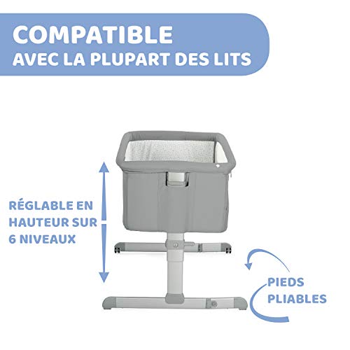 Berço Next2Me Pearl, Chicco, Cinza