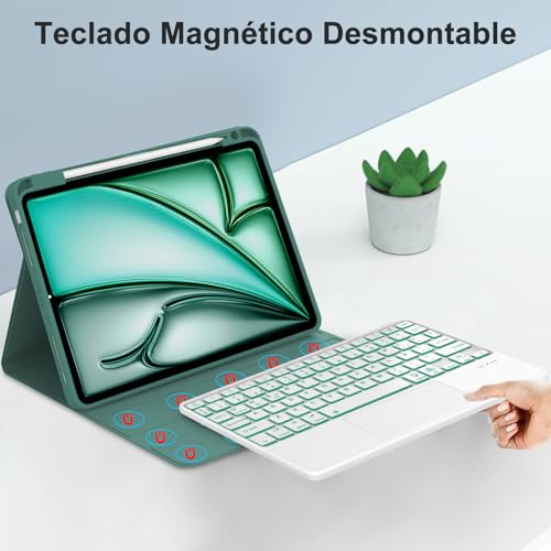 Teclado para iPad Air 11 pulgadas M2 para redactar sin error con tecla Ñ 4