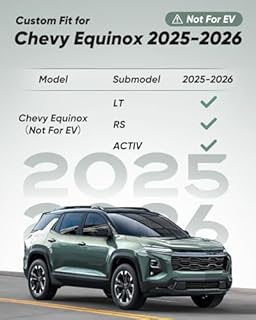 Tapiserie de sol pour Chevy Equinox 2025 2026 Essence | Ensemble pour tout temps | Tapis de sol avant et arrière, garniture de coffre pour GMC Terrain | Accessoires intérieurs pour Equinox LT | RS |