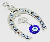 Horse Shoe Elephant Turkish Blue Evil Eye (Nazar) Amulet Wall Hanging Protection Home Decor Blessing Gift (P8052)